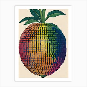 Pixelated Orange Art Print