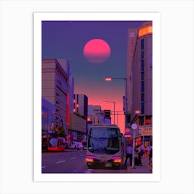 Sunset In Japan Art Print