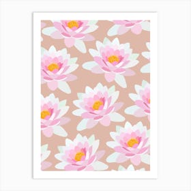 Lilies Cream Art Print