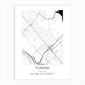 Colonie,United States Minimalist Map 1 Art Print