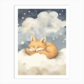 Sleeping Baby Fox 2 Art Print