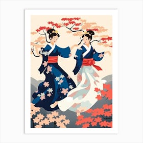 Awa Odori Dance Japanese Traditional Illustration 11 Art Print