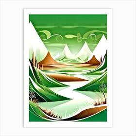 Landscape Illustration Vector Art Print