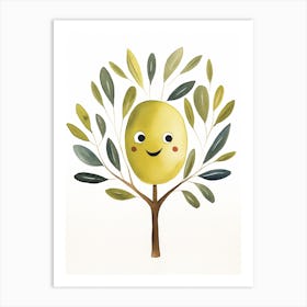 Friendly Kids Olive Art Print