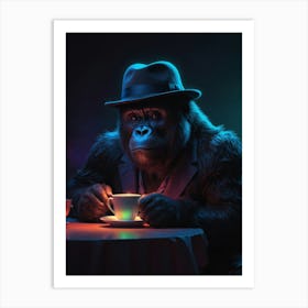 Gorilla In Hat Art Print