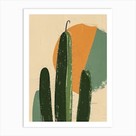 Fishhook Cactus Minimalist Abstract Illustration 4 Art Print