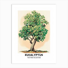 Eucalyptus Tree Storybook Illustration 1 Poster Art Print