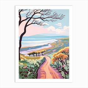 The Northumberland Coast England 1 Hike Illustration Art Print