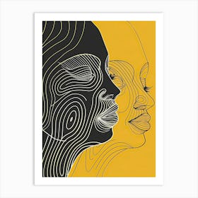 Line Art Intricate Simplicity In Yellow 3 Art Print