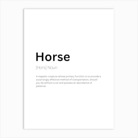 Horse Definition Meaning Art Print