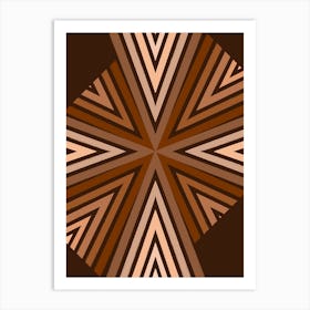 Abstract Geometric Pattern Neutral Brown Shades Art Print