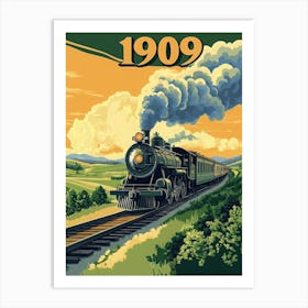 Aihrgdesign A Vintage Travel Poster Of A Powerful Steam Locom 4d27eddd F662 4547 Bc51 5f25e9b178dd 0 Art Print