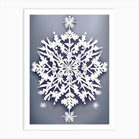 Winter Snowflake Pattern, Snowflakes, Marker Art 5 Art Print