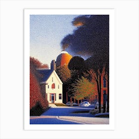 Sterling Heights, City Us  Pointillism Art Print