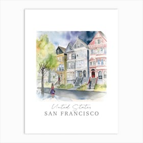 United States San Francisco Storybook 7 Travel Poster Watercolour Art Print