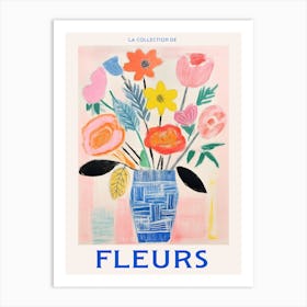 French Flower Poster Rose 3 Art Print