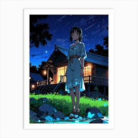 Night Sky Anime aesthetic 35 Art Print