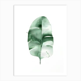 Green Watercolor Leaf Art Print