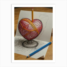 3d Heart 1 Art Print