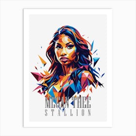 Megan Thee Stallion 01 Portrait Music Icon Style WPAP Pop Art Art Print