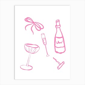 Pink Champagne Art Print