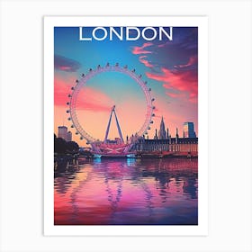 Colourful England travel poster London Art Print