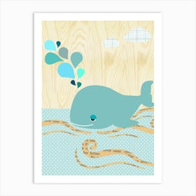 Nursery whale Art Print