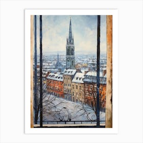Winter Cityscape Frankfurt Germany 3 Art Print