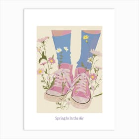 Spring In In The Air Pink Shoes And Wild Flowers 2 Art Print