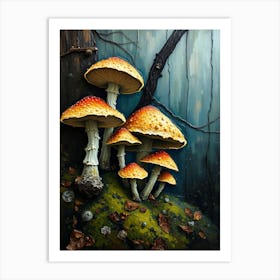 Mushrooms In The Forest 2 Art Print