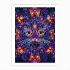 Psychedelic Cat 2 Art Print