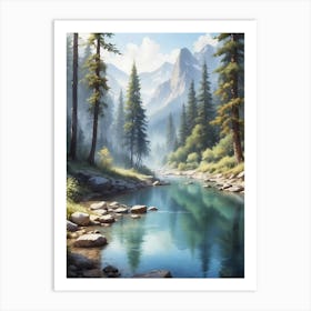 River In The Mountains 1 Art Print