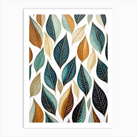 Abstract Leaves Pattern Art Print