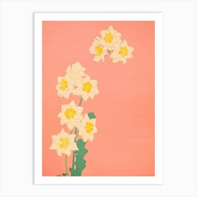 Narcissi Flower Big Bold Illustration 2 Art Print