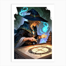 Witch With A Compass Art Print