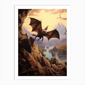 European Free Tailed Bat Flying 1 Art Print