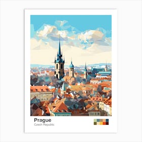 Prague, Czech Republic, Geometric Illustration 1 Poster Art Print