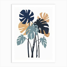 Monstera Plant Minimalist Illustration 2 Art Print