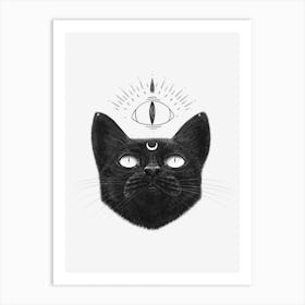 Lucky Black Cat Art Print