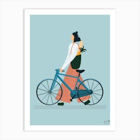 Girl On Bike Art Print