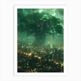 Whimsical Tree In The City 9 Art Print