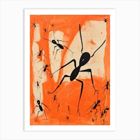 Ant, Woodblock Animal  Drawing 1 Art Print