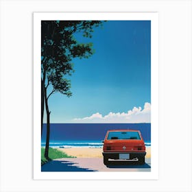 Car On The Beach Art Print