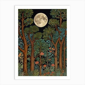 william morris Moonlight In The Forest 2 Art Print