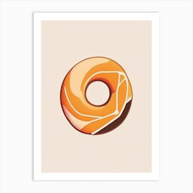 Pumpkin Spice Donut Abstract Line Drawing 1 Art Print
