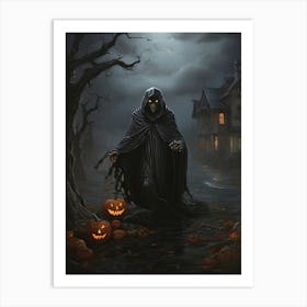 Halloween Haunted House Art Print