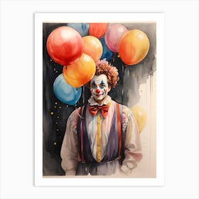 Clown With Balloons 3 Art Print