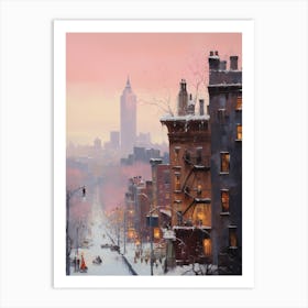 Dreamy Winter Painting New York City Usa 3 Art Print