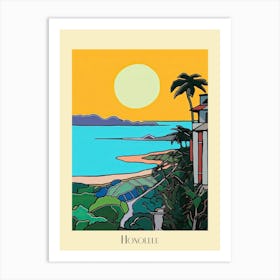 Poster Of Minimal Design Style Of Honolulu Hawaii, Usa 3 Art Print