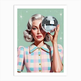 Disco Ball Lady Art Print